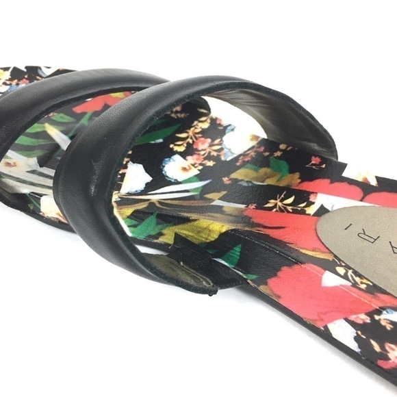 TAHARI Slide Sandals Leather Floral 2 Strap Playful Open Toe Slip On Shoe Size 6 - Picture 7 of 9